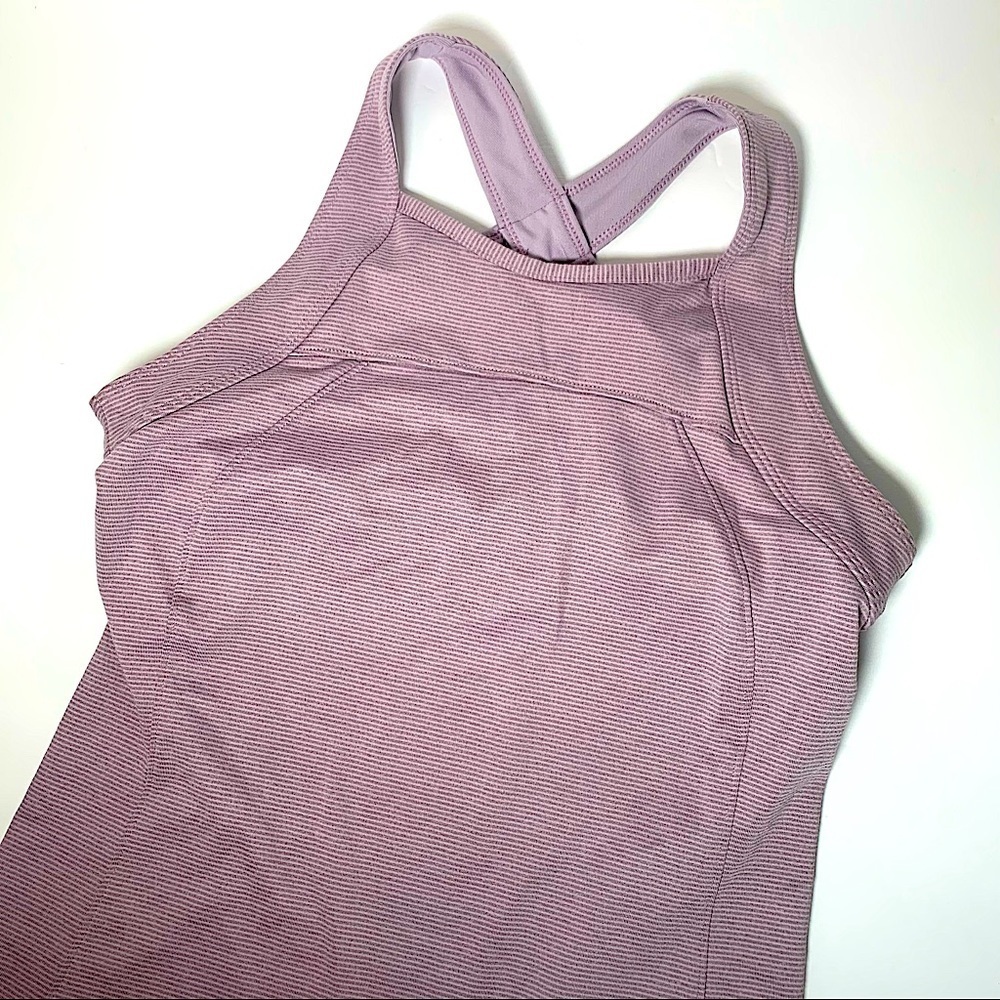 Saucony athletic striped racer tank top sports bra